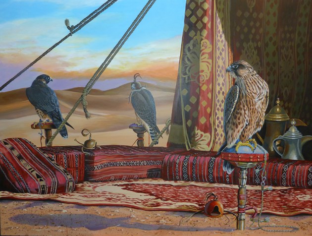 Arab Tent with Falcons