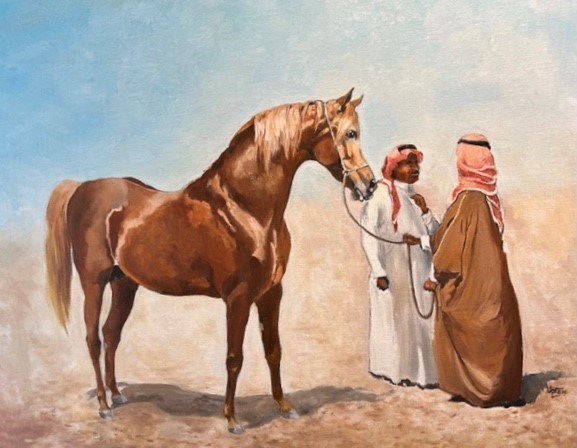Chestnut Stallion and two men