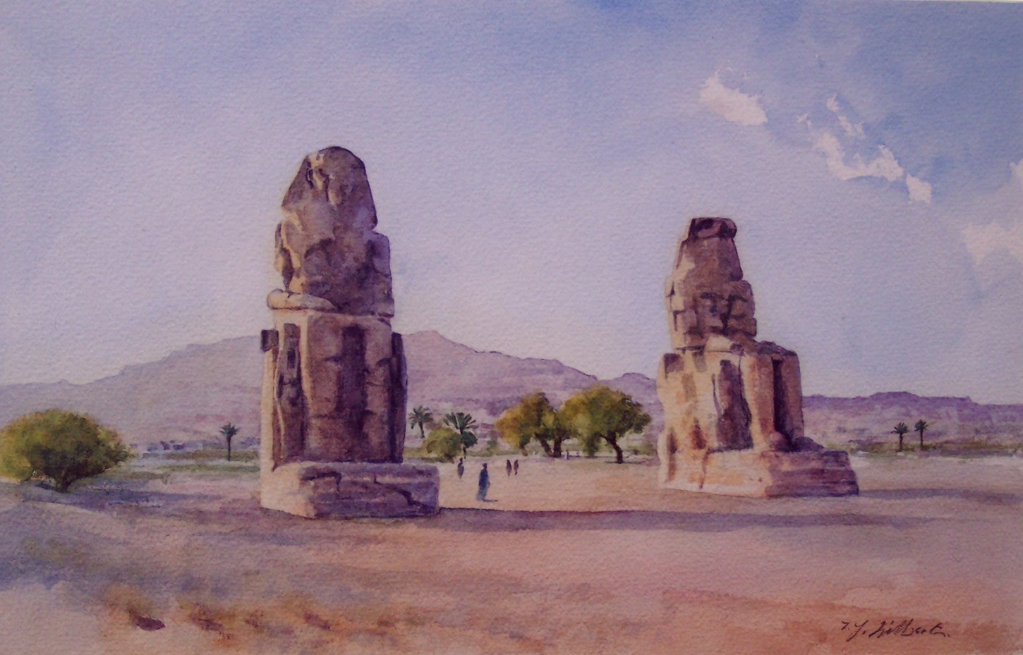 The Colossi of Memnon, Egypt