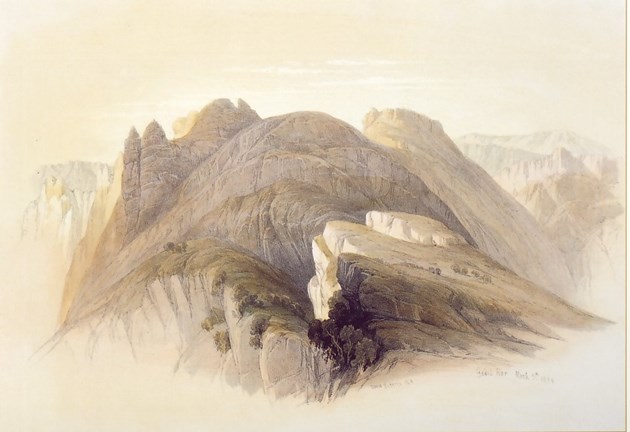 Mount Hor, from the Cliffs encircling Petra
