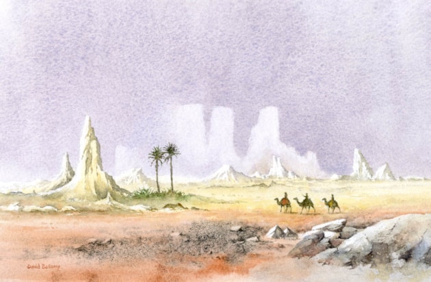 Inselbergs in morning haze