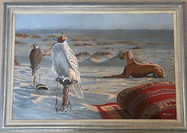 Desert Falcons and saluki
