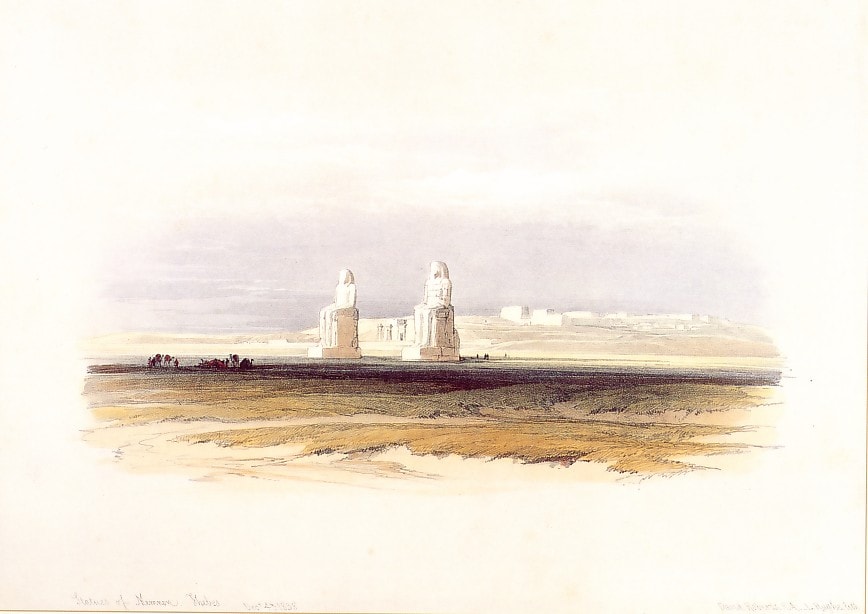 Statues of Memnon in Plain of Goorna, Thebes