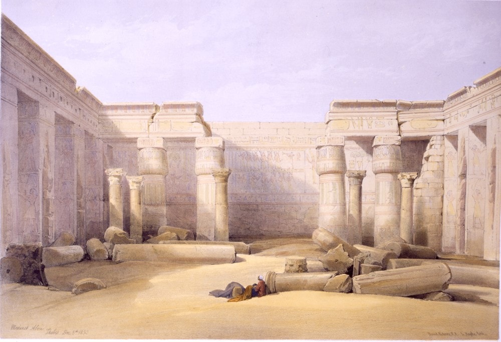 Ruins of Christian Church in the Grand Court of the Temple of Medinet Abou