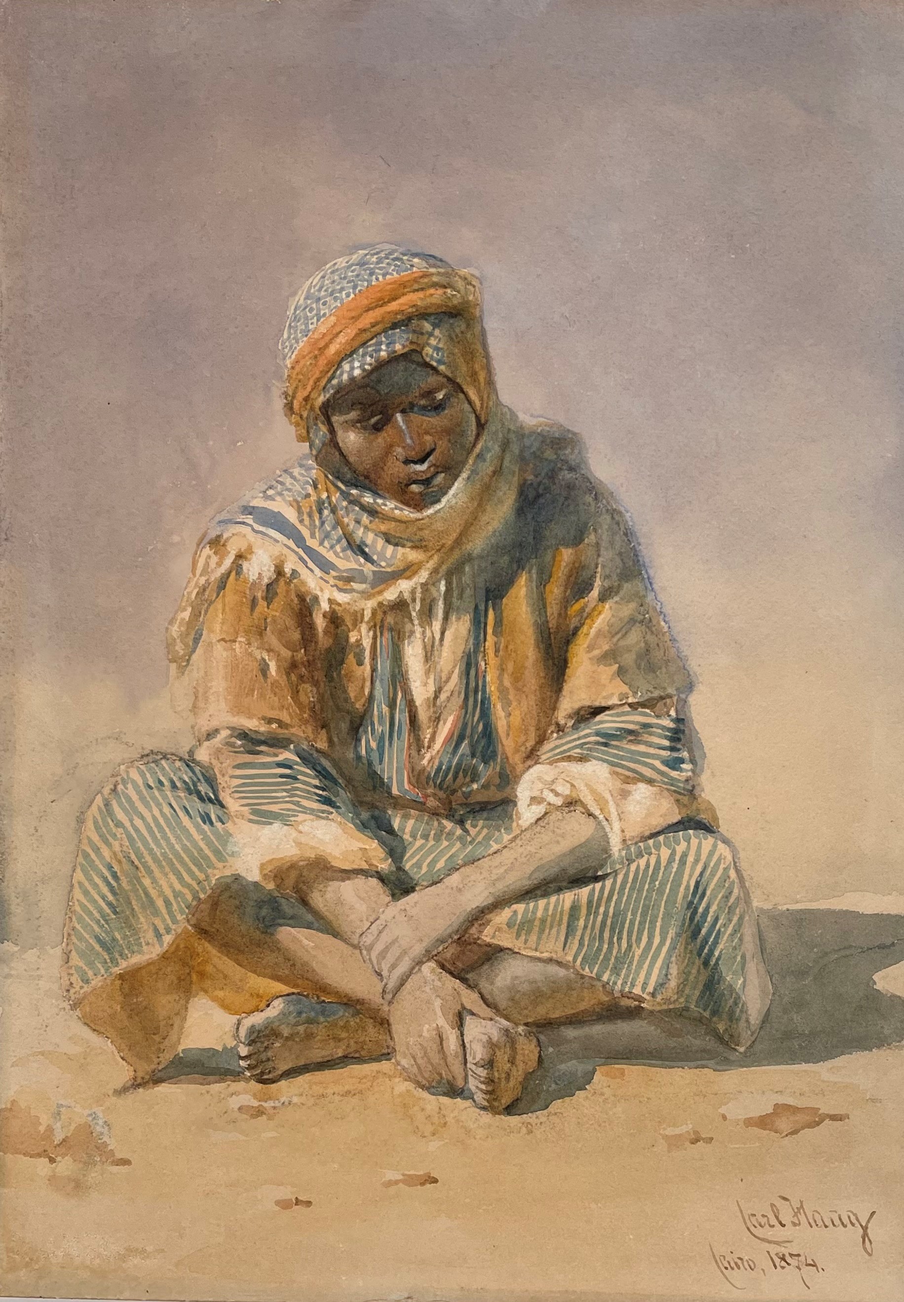 A seated boy