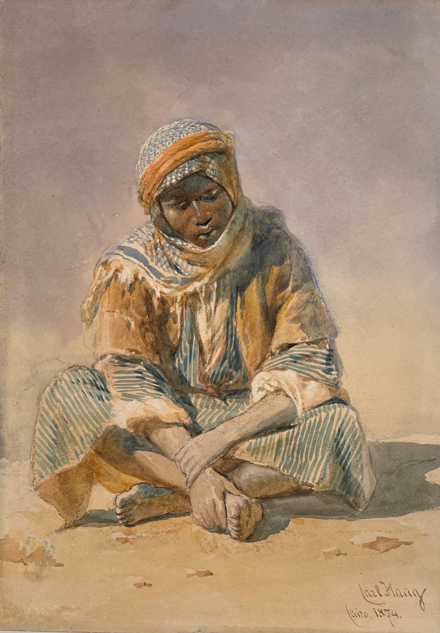 A seated boy